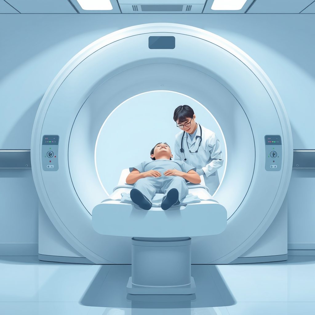 Patient safely having an MRI at Al-Nasar Lab, Lahore