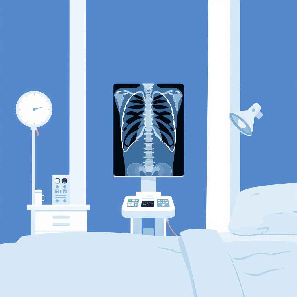 Bedside portable X-ray at home in Lahore